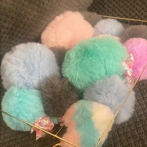 Fluffy Multicolor Pom Pom Hair Clips